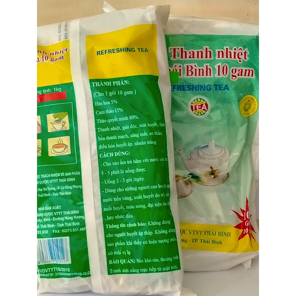 20 GÓI NHỎ CHÈ THANH NHIỆT THÁI BÌNH Hỗ trợ thanh nhiệt, mát huyết, làm bền thành mạch, làm sáng mắt, điều hòa huyết áp.