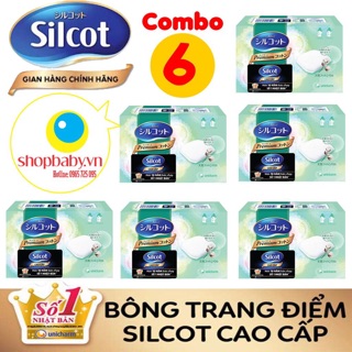 Combo 6 hộp bông tẩy trang Silcot premium hộp 66 miếng