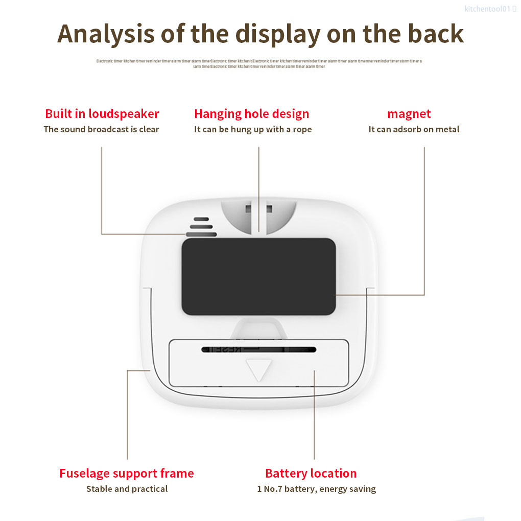 Đồng Hồ Đếm Ngược Thời Gian Nấu Ăn Tiện Dụng Cho Nhà Bếp / Phòng Thí Nghiệm / Học Sinh / Nhà Bếp....