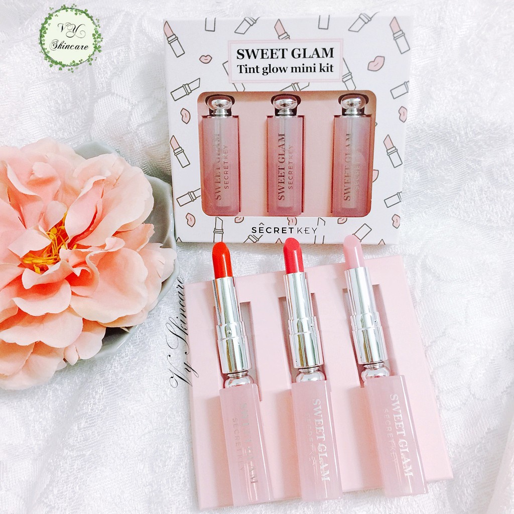 Set 3 cây son mini Secret Key Sweet Glam Tint Glow