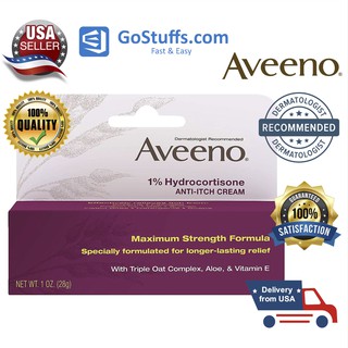 Kem bôi giảm ngứa Aveeno Maximum Strength 1% Hydrocortisone tuýp 28g