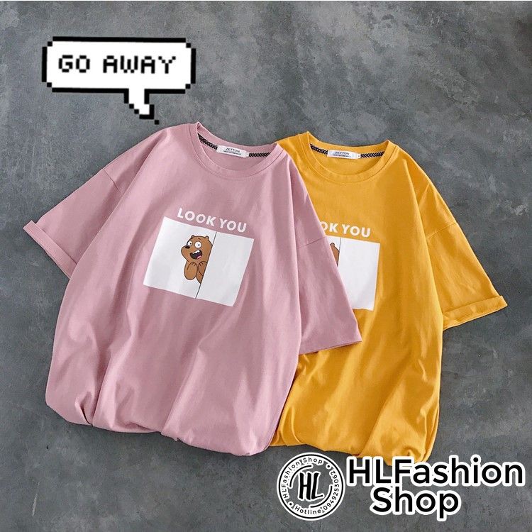 Áo thun tay lỡ form rộng Look you, áo phông form rộng size HLFashion