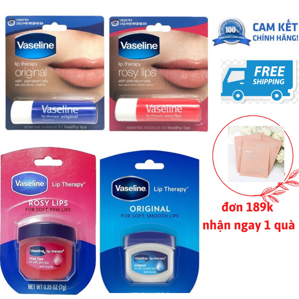 Son Dưỡng hồng Môi Xinh Vaseline dạng thỏi màu xanh 4.8gr 7gr