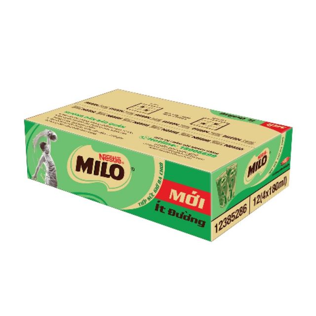 1/2 Thùng sữa Milo ít đường, có đường 180ml(6 vỉ)