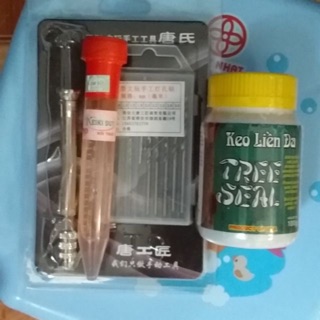 Combo kích kie cho hoa lan ( gồm 1 bộ khoan mini , 1 keo liền sẹo Mỹ , 1 kích kie duy đỏ )