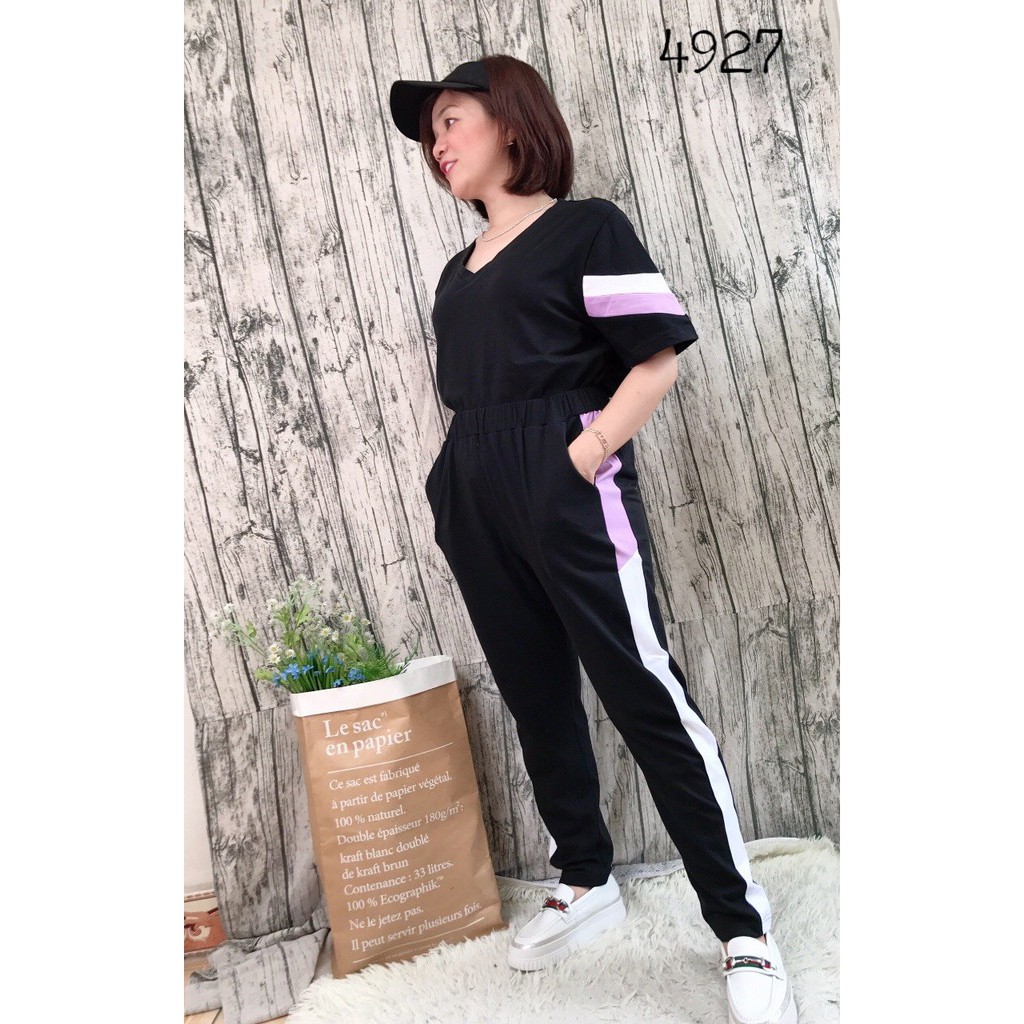 Bộ dài BIG SIZE nền Đen phối màu 4927