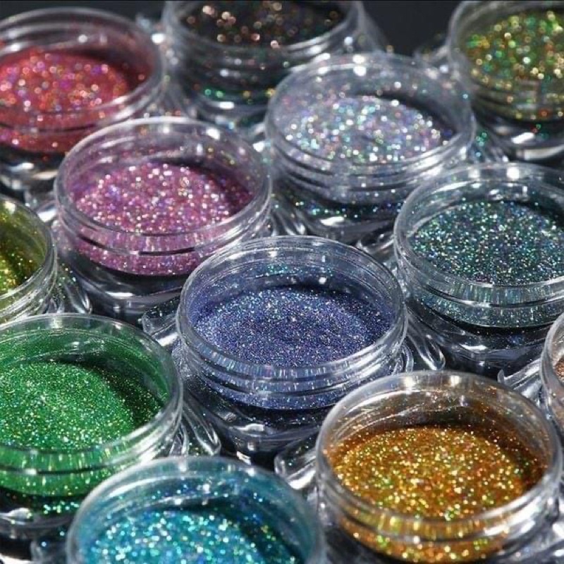 set nhũ tráng gương cầu vòng 12 màu