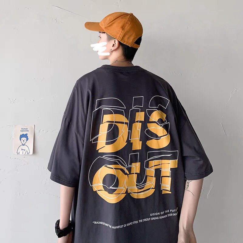 Áo Thun Tay Lỡ Unisex Phông Form Rộng DIS OUT Nam Nữ Ulzzang SOMO