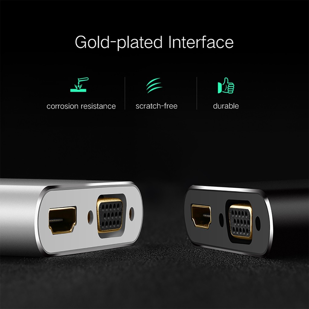 Cáp Chuyển Tín Hiệu DisplayPort Sang VGA Và HDMI 4K@30Hz Ugreen MM138 Chính Hãng