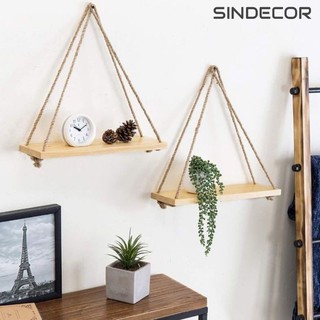 KỆ GỖ TREO TƯỜNG DÂY THỪNG SINDECOR_PHONG CÁCH VINTAGE