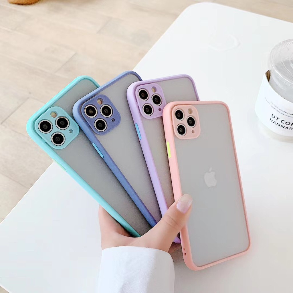 Ốp lưng samsung A51/A21S/A11/A31/A20/A30/A70/A71/A50/A50S/A30s/A10/M31/S9 plus/J7 prime nhám viền màu pastel bảo vệ cam | BigBuy360 - bigbuy360.vn