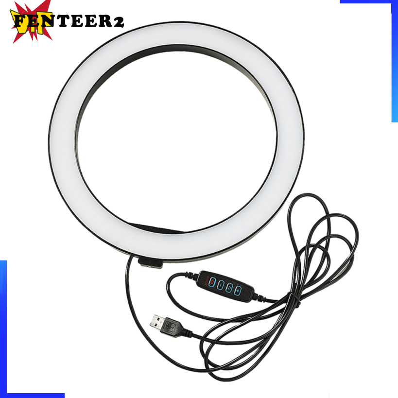 [Fenteer2  3c ]10\'\' 26cm White USB LED Ring Light 3 Modes Camera Studio Flashes Fill Light