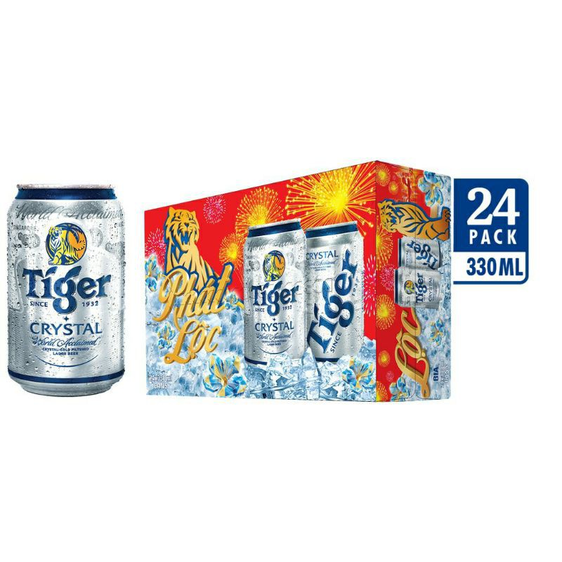 [date 2021] Lon Bia Tiger Bạc Crystal 330ml