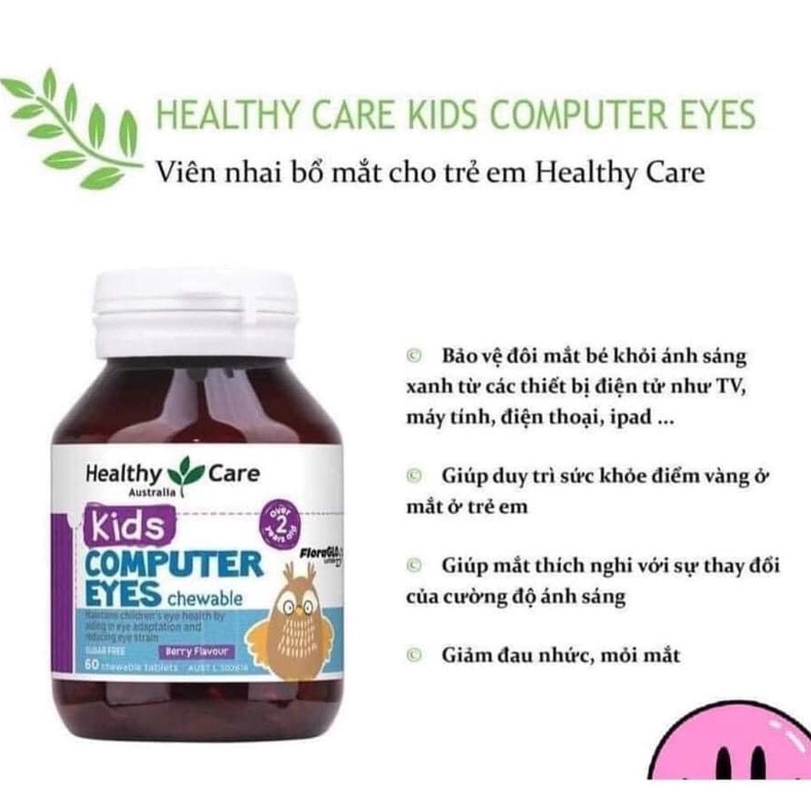 Viên Nhai Bổ Mắt Healthy Care Computer Eyes cho bé 2 tuổi +