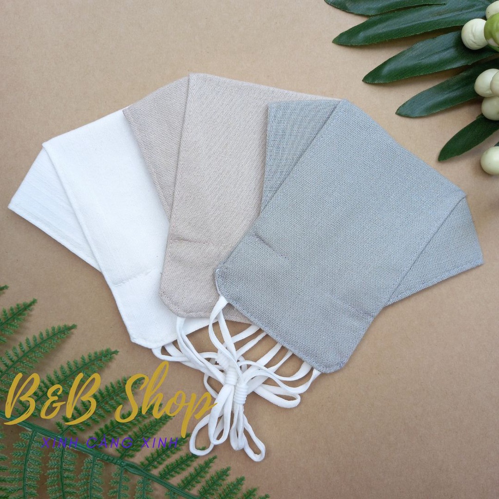 ComBo 3 Khẩu Trang 3D Vải Sợi Linen 3 Lớp Kháng Khuẩn Thời Trang Dùng Nhiều Lần Phù Hợp Mọi Môi Trường Tặng Kèm Tai  Giả