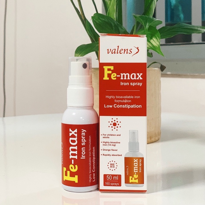 Sắt xịt Valens Fe-Max Iron Spray phòng ngừa thiếu máu do thiếu sắt 50ml