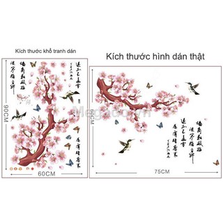 Decal hoa đào cổ thụ B082 Decal hoa đào cổ thụ B082