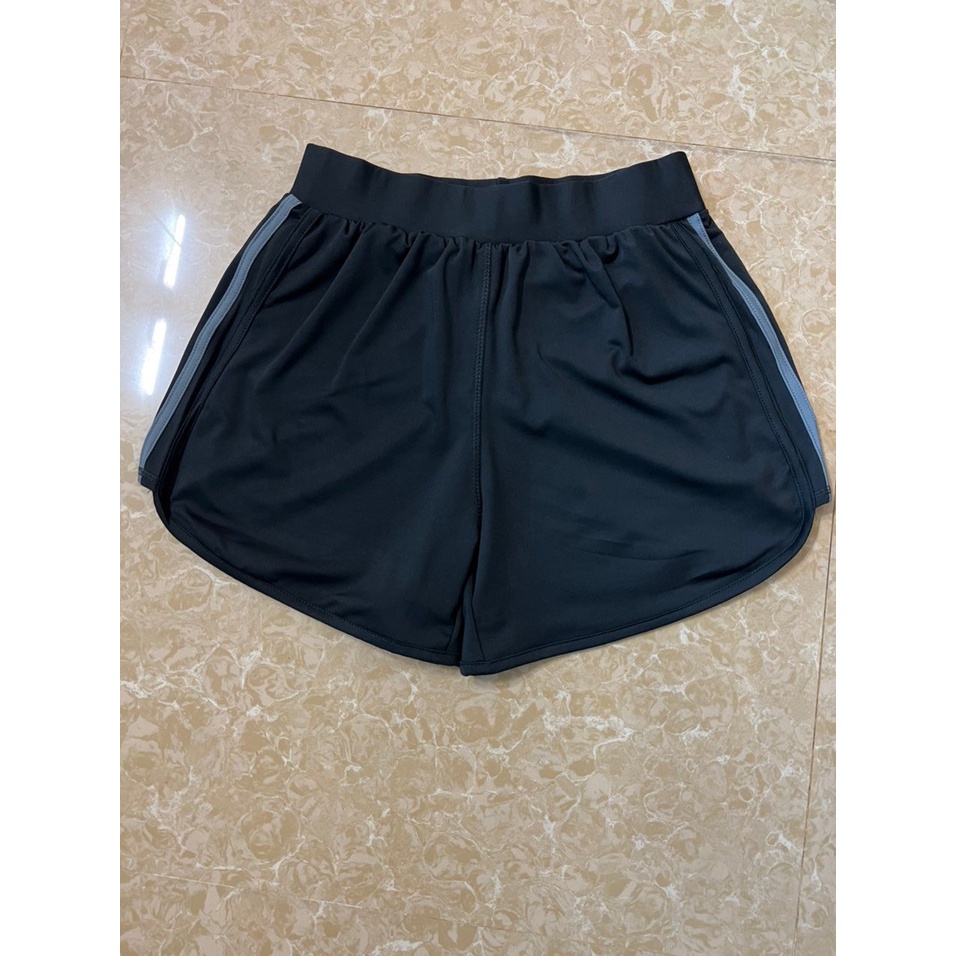 Quần đùi 2 lớp QT06 màu đen thể thao tập yoga, gym,erubic