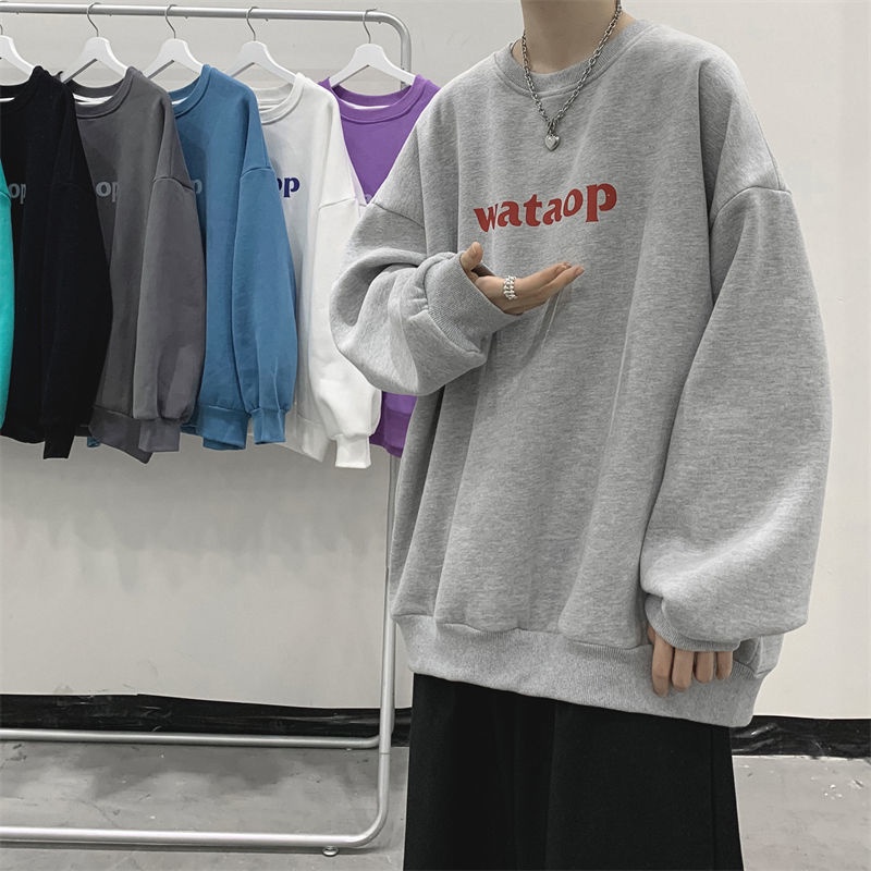 Áo Thun Tay Dài Cổ Tròn In Chữ Phong Cách Hong Kong Mới 2021