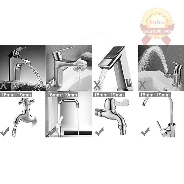 Đầu vòi LỌC NƯỚC tăng áp xoay 360 độ có cánh tăng áp hạn chế nước bắn