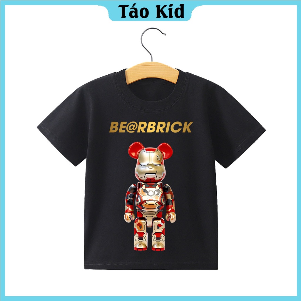 Áo thun bé trai bé gái cộc tay Táo Kid chất cotton in hình Bearbrick nhiều mẫu từ 0 đến 10 tuổi hàng VNXK