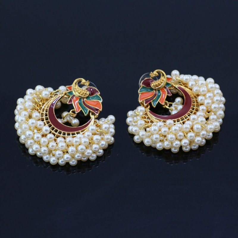 Bông Tai Dáng Dài Phong Cách Dân Tộc Kundan Jhumka Jhumki Indian Bahubali