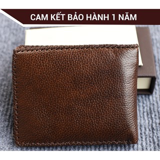 (BH 1 năm) Ví da bò thật màu Nâu sáp đẳng cấp