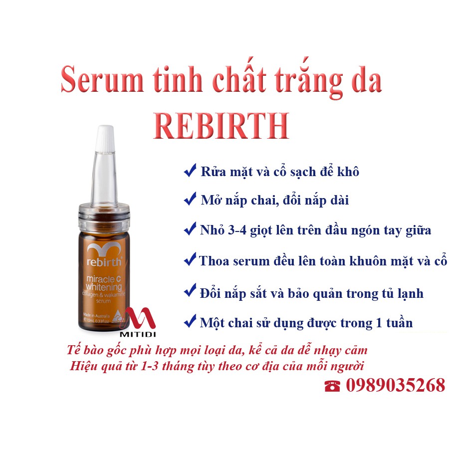 Serum dưỡng trắng da Rebirth Miracle C Whitening Maximum Gift Set