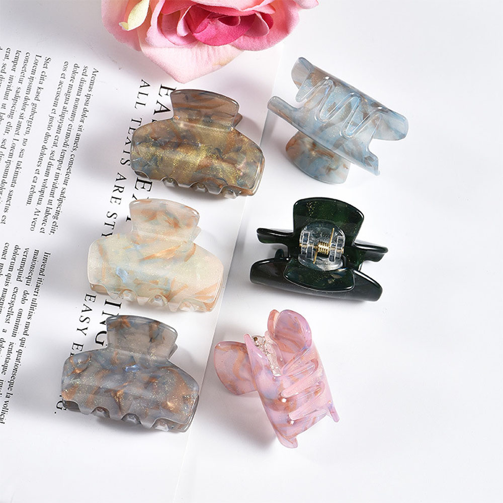 Kẹp Tóc Nhựa Màu Trơn Kiểu Hàn Quốc Cho Nữ