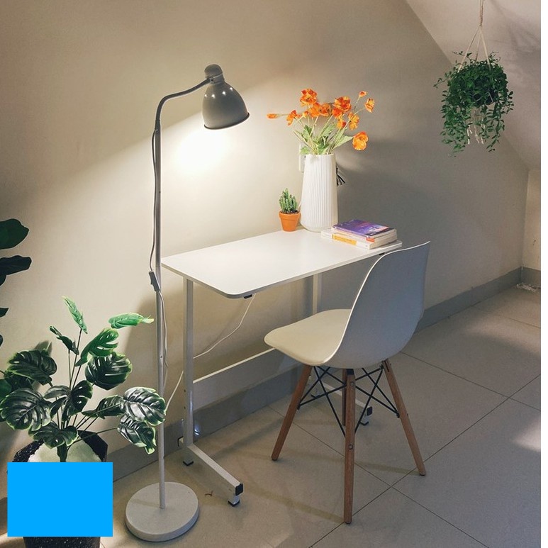 Bàn học, bàn làm việc thông minh đa năng nâng hạ chiều cao có bánh xe di chuyển tiện lợi