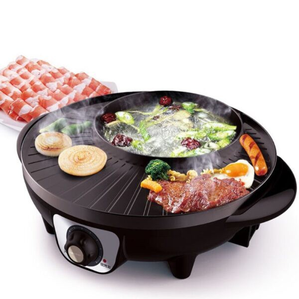 Nồi lẩu nướng Hàn Quốc 2in1 tròn bảo hành 6 tháng