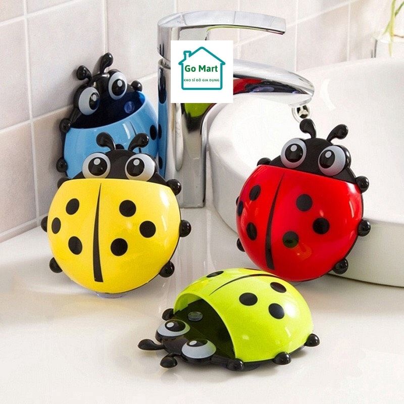 Giá Treo Để Bàn Chải, Tuýp Kem Đánh Răng HÌNH CON BỌ Rùa Ngộ Nghĩnh - Kệ Hút Chân Không Treo Tường