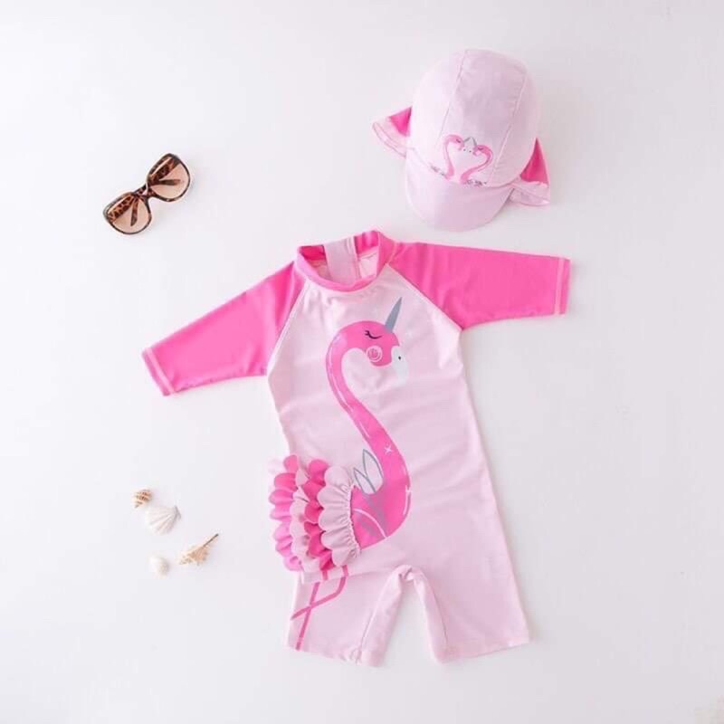 Bộ đồ bơi liền thân ngựa pony hồng cho bé siêu đẹp!