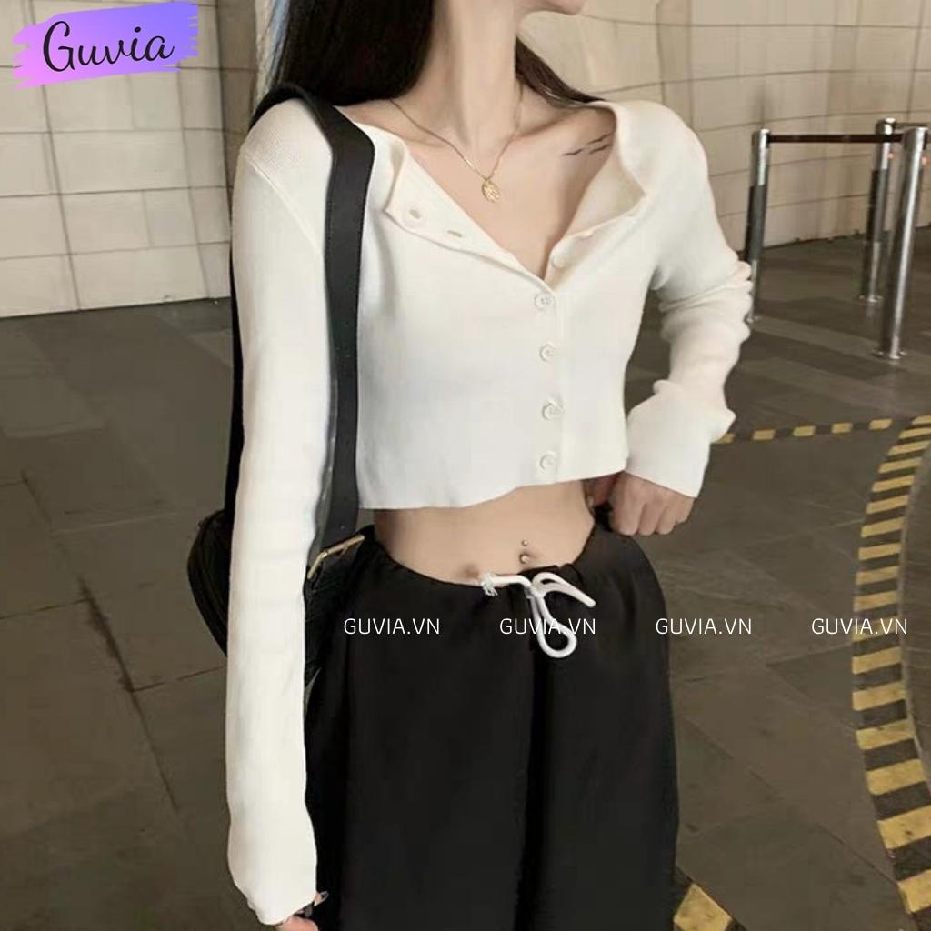 Áo Croptop Tay Dài Nữ YAN Ulzzang, Áo thun nữ dài tay chất vải tốt mặc đẹp CRT 7 GUVIA