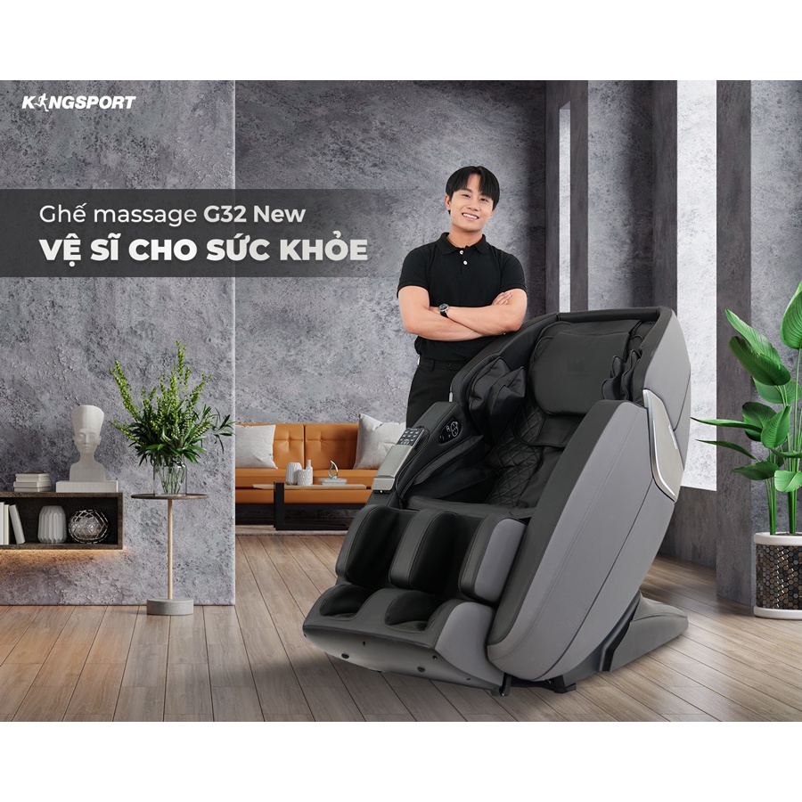 Ghế massage KINGSPORT G32 New, mẫu hot 2021, tự động mát xa đa năng, massage 3D chân thực