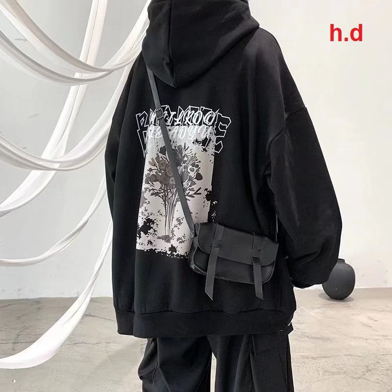 Áo hoodie dáng rộng dài tay lọ hoa Chất nỉ ngoại phong cách Hàn Quốc mùa thu đông cho nam