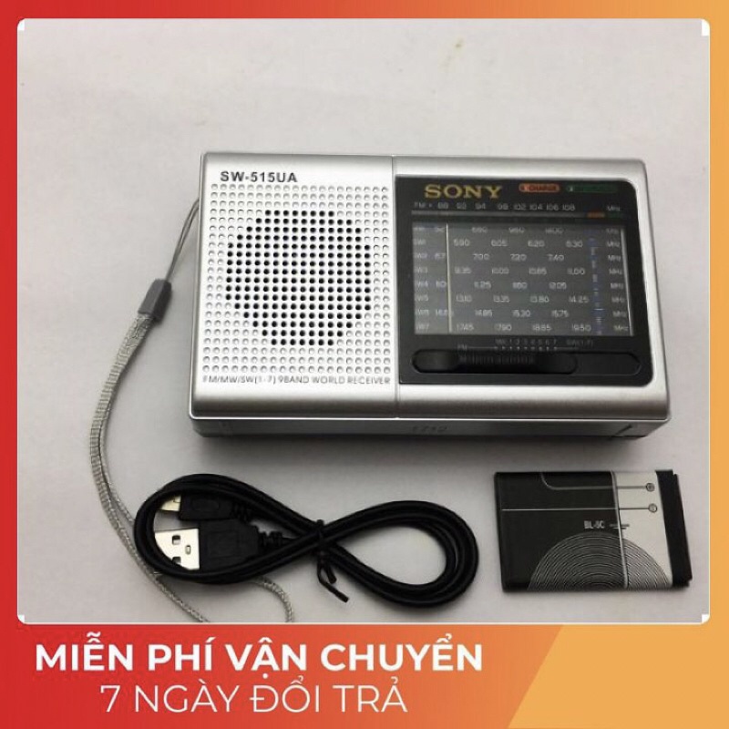 ĐÀI RADIO FM NGHE NHẠC SW-515 KÈM SẠC và PIN