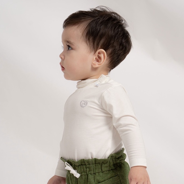 Áo giữ nhiệt sợi tre BU Baby có cúc vai