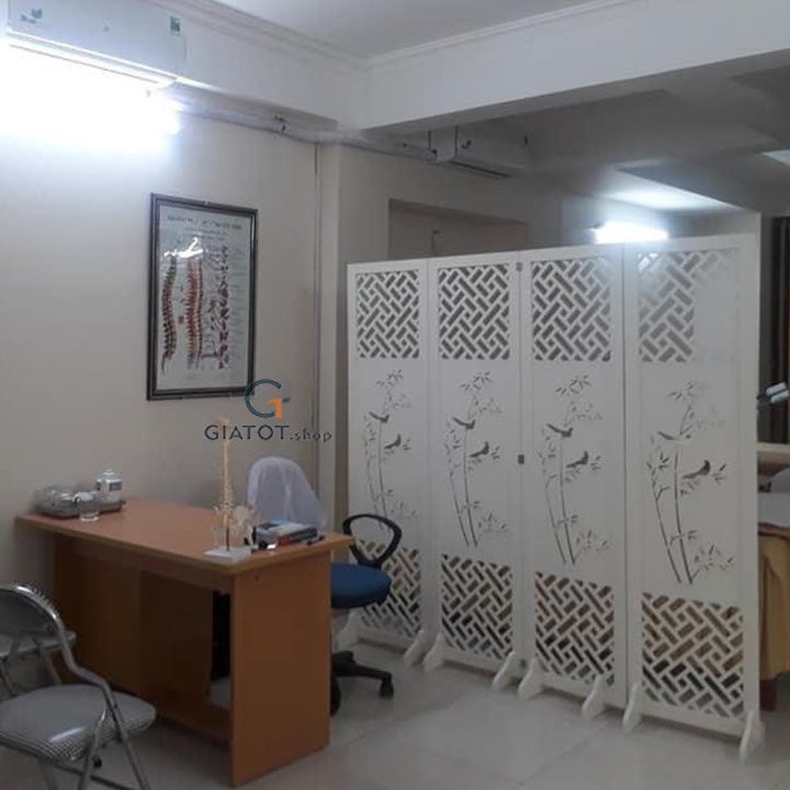Vách bình phong họa tiết cành trúc/tấm GTS305 cao cấp bằng gỗ CNC chống mối, mọt / Giá bán 1 tấm