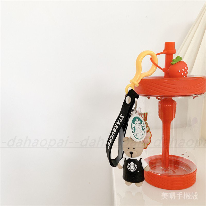 Starbucks Móc Khóa Silicon Hình Gấu Bông Hoạt Hình Dễ Thương