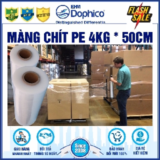 [50cm x 4kg] Màng chít PE – Rộng 50Cm x 4Kg/cuộn – Cuốn bọc hàng hoá – Dính và dai chắc