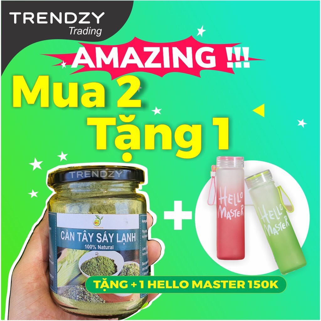 [COMBO 2 HỦ + Quà🎁 + Sale 25%] Bột cần tây sấy lạnh hủ thuỷ tinh 150g - 250g, công nghệ Nhật Bản | Detox