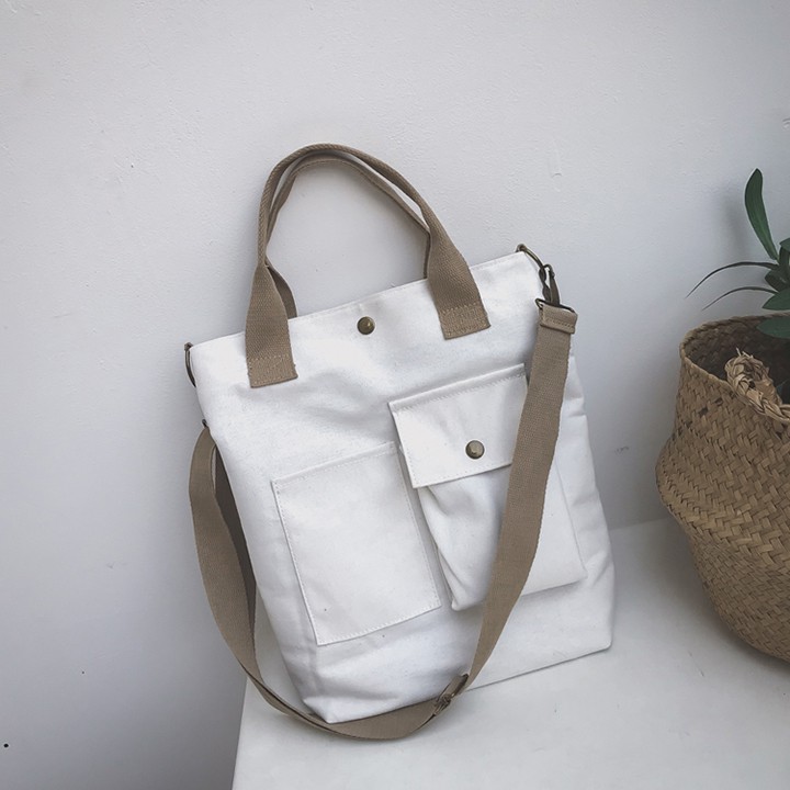 Túi tote vải canvas nhiều ngăn phong cách cá tính-TNX132