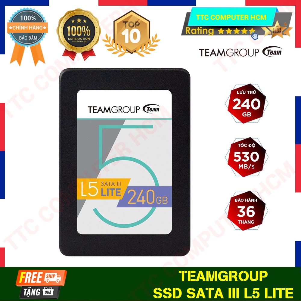 TEAMGROUP L5 LITE | Ổ cứng SSD Team Group L5 LITE 60/120/240/480GB 2.5" 7mm Sata III - HÀNG CHÍNH HÃNG TTC COMPUTER HCM