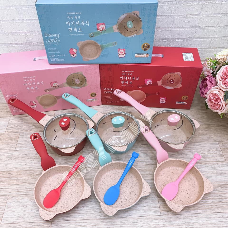 BỘ NỒI CHẢO ĐÁ DIDINIKA ĂN DẶM CHO BÉ