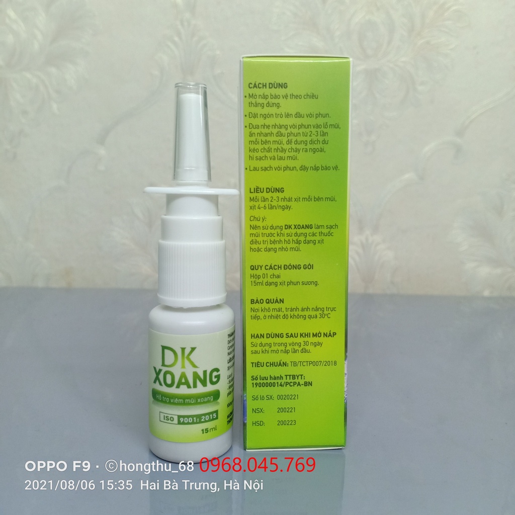 Xịt mũi thảo dược DK XOANG lọ 15ml