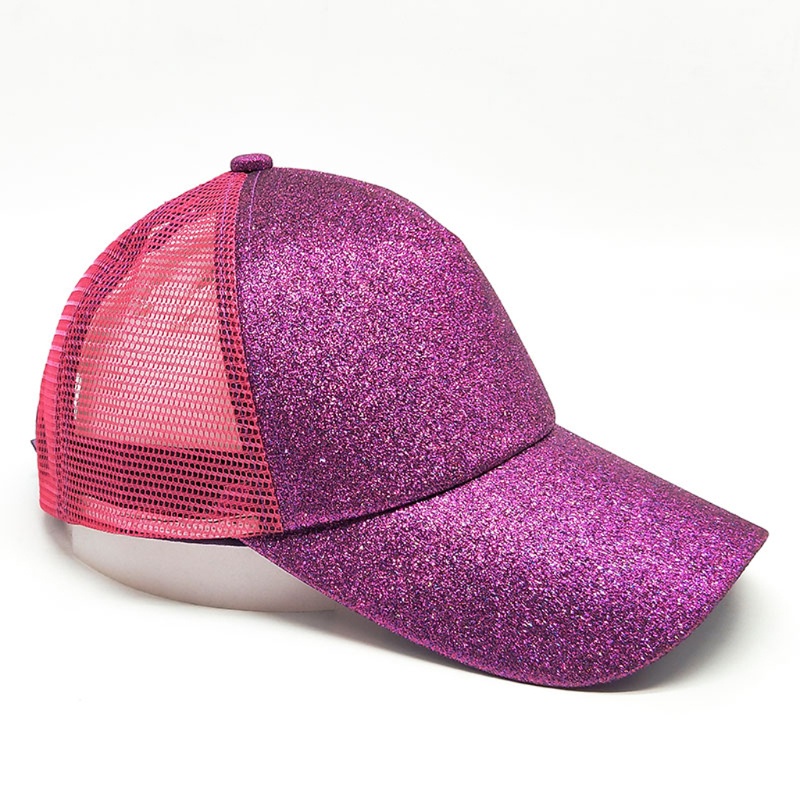 Youyo Mũ Lưỡi Trai Phối Lưới Lấp Lánh Có Thể Điều Chỉnh Cho Unisex