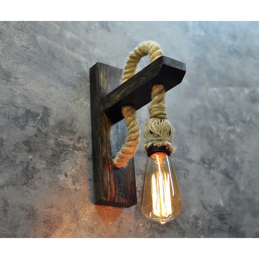 Đèn gỗ decor cầu thang , đèn trang trí sân vườn phong cách vintage - Gỗ Nâu