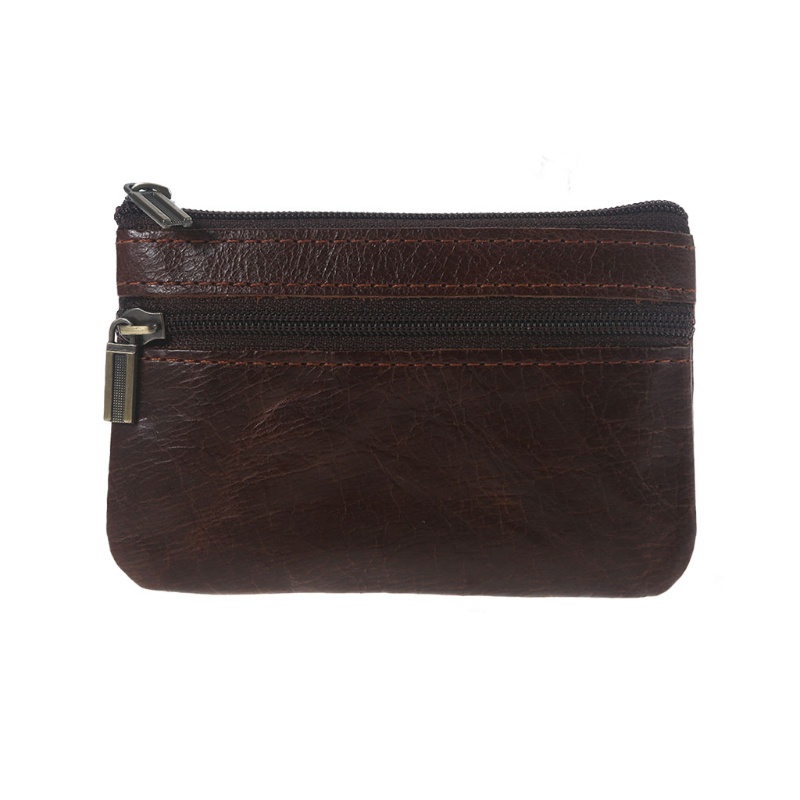 Ví Da PU Có Khóa Kéo Phong Cách Vintage Cho Nam