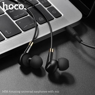 Tai Nghe HOCO M58 Chân Cắm 3.5mm Chống Ồn Viền Gold Hỗ Trợ Mic Đàm Thoại Cho iPhone Samsung Huawei Oppo Huawei Njoyshop
